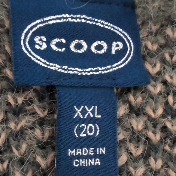 Scoop Women’s Pointelle Knit Cardigan Sweater - Blue/Grey Mix - Size XXL - Picture 7 of 7